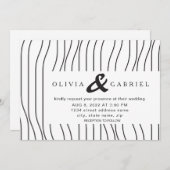 Stijlvolle zwarte witte strepen. Moderne bruiloft Kaart (Voorkant / Achterkant)
