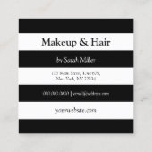 Stijlvolle zwarte witte strepen voor make-up en ha vierkante visitekaartje (Achterkant)