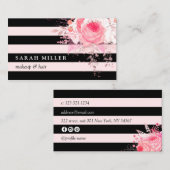 Stijlvolle zwarte witte strepen voor make-up en ha visitekaartje (Voorkant / Achterkant)