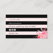 Stijlvolle zwarte witte strepen voor make-up en ha visitekaartje (Achterkant)