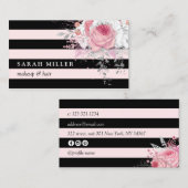 Stijlvolle zwarte witte strepen voor make-up en ha visitekaartje (Voorkant / Achterkant)