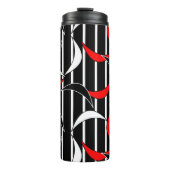 Stijlvolle zwarte witte strepjes Tumbler Thermosbeker (Voorkant)