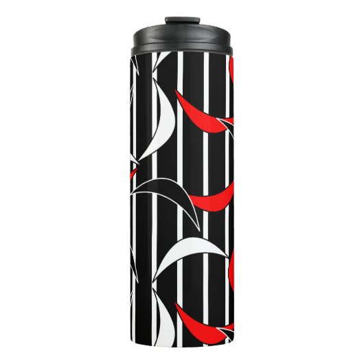 Stijlvolle zwarte witte strepjes Tumbler Thermosbeker (Voorkant)