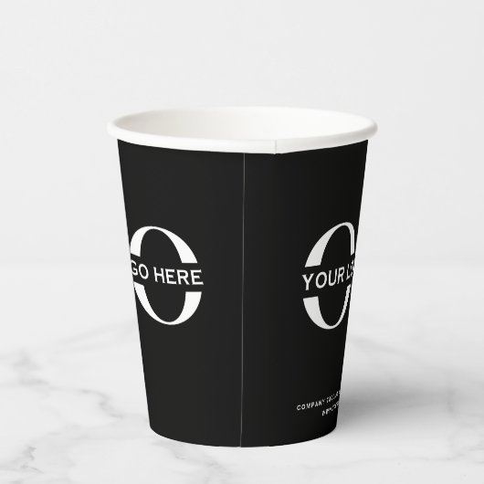 Stijlvolle zwarte zakelijke Logo - Modern Professi Papieren Bekers (Rechts)