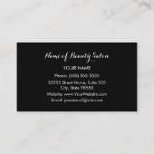 Stijlvolle zwarte zebra print Girly Hot Pink Ribbo Visitekaartje (Achterkant)