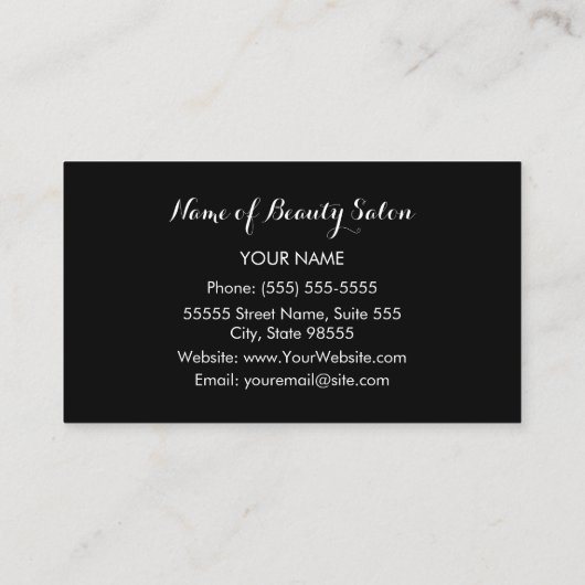 Stijlvolle zwarte zebra print Girly Hot Pink Ribbo Visitekaartje (Achterkant)