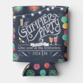 Stijlvolle zwarte zomerfeesten blikjeskoeler (Voorkant)