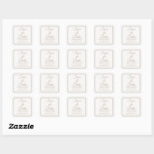 STIJLVOOL EENVOUDIG MODERN MINIMALISCH WIT & BEIGE VIERKANTE STICKER (Vel)