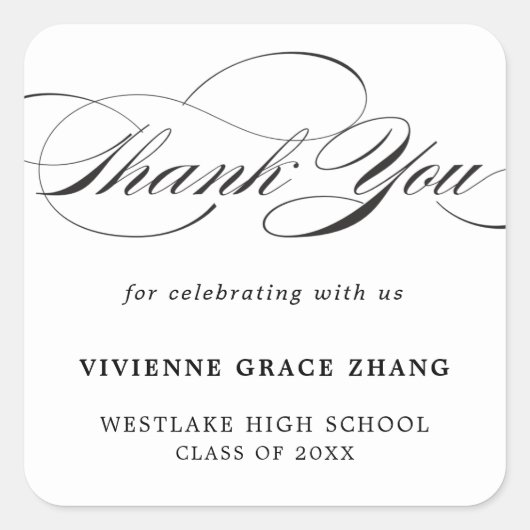 STIJLVOOL ELEGANT SCRIPT BEDANKT STICKER (Voorkant)