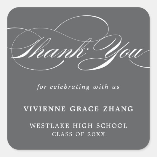 STIJLVOOL ELEGANT SCRIPT DANK JE WEL STICKER (Voorkant)