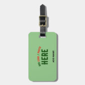 STIJLVOOL MODERN AANGEPASTE MINT GROENE GECONTROLE BAGAGELABEL (Voorkant verticaal)