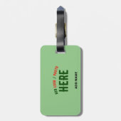 STIJLVOOL MODERN AANGEPASTE MINT GROENE GECONTROLE BAGAGELABEL (Achterkant verticaal)