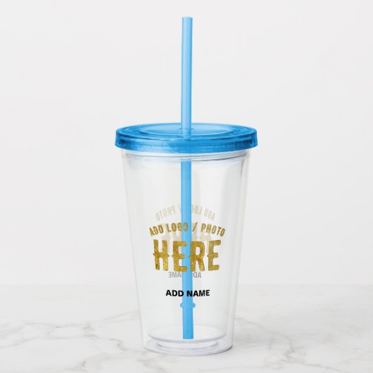 STIJLVOOL MODERN AANPASBAAR HELDERE GEVEREIFICEERD ACRYL DRINKBEKER (Voorkant)