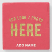 STIJLVOOL MODERN AANPASBAAR ROOD GEVÉRIFICEERD MER STENEN ONDERZETTER (Voorkant)