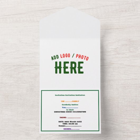 STIJLVOOL MODERN AANPASBAAR WIT GECERTIFICEERD GEM ALL IN ONE UITNODIGING (Binnen)