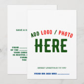 STIJLVOOL MODERN AANPASBAAR WIT GECERTIFICEERD GEM FEESTDAGENKAART (Voorkant / Achterkant)