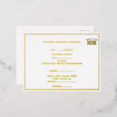 STIJLVOOL MODERN AANPASBAAR WIT GECERTIFICEERD GEM FOLIE UITNODIGING BRIEFKAART (Voorkant / Achterkant)