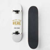 STIJLVOOL MODERN AANPASBAAR WIT GECERTIFICEERD GEM PERSOONLIJK SKATEBOARD (Voorkant)