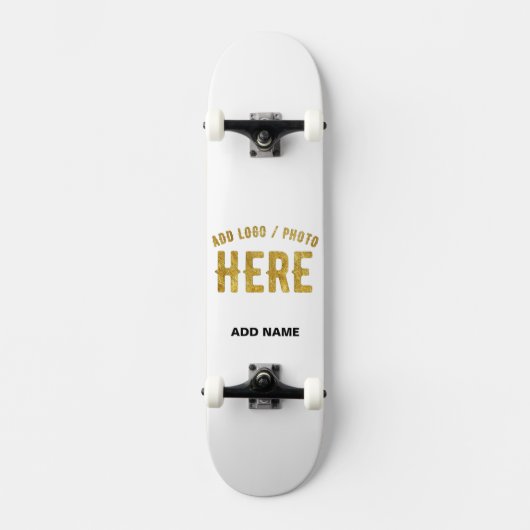 STIJLVOOL MODERN AANPASBAAR WIT GECERTIFICEERD GEM PERSOONLIJK SKATEBOARD (Voorkant)