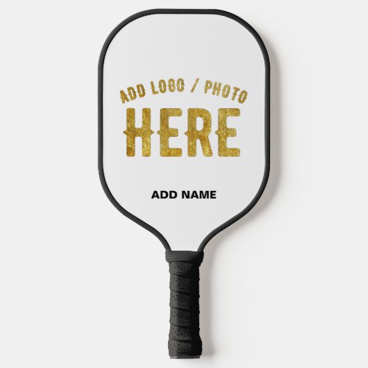 STIJLVOOL MODERN AANPASBAAR WIT GECERTIFICEERD GEM PICKLEBALL PADDLE (Voorkant)
