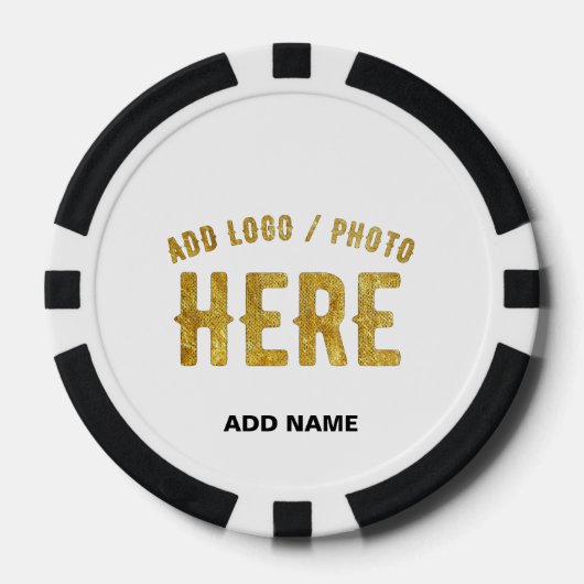 STIJLVOOL MODERN AANPASBAAR WIT GECERTIFICEERD GEM POKER CHIPS (Voorkant)