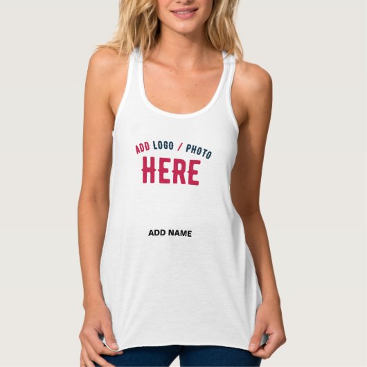 STIJLVOOL MODERN AANPASBAAR WIT GECONTROLEERD MERK TANKTOP (Voorkant)