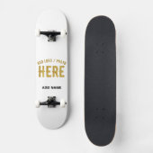 STIJLVOOL MODERN AANPASBAAR WIT GEVEREIFICEERD GEM PERSOONLIJK SKATEBOARD (Voorkant)