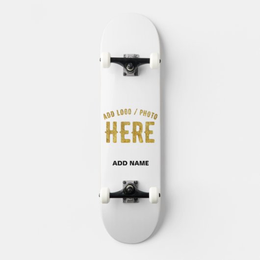STIJLVOOL MODERN AANPASBAAR WIT GEVEREIFICEERD GEM PERSOONLIJK SKATEBOARD (Voorkant)