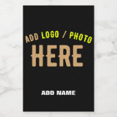 STIJLVOOL MODERN AANPASBAAR ZWART GECERTIFICEERD G VOEDSELCONTAINER ETIKET (Enkel label)