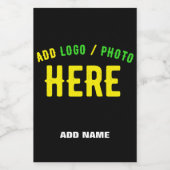 STIJLVOOL MODERN AANPASBAAR ZWART GECERTIFICEERD G VOEDSELCONTAINER ETIKET (Enkel label)