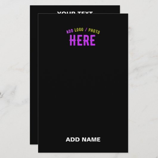 STIJLVOOL MODERN AANPASBAAR ZWART GECERTIFICEERD M BRIEFPAPIER (Voorkant / Achterkant)