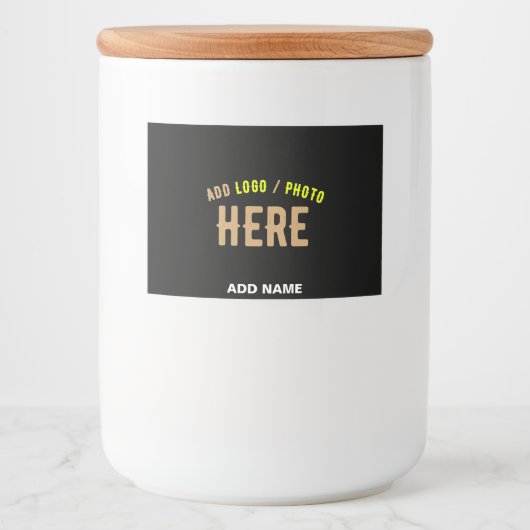 STIJLVOOL MODERN AANPASBAAR ZWART GECERTIFICEERD M VOEDSELCONTAINER ETIKET (Voorkant)