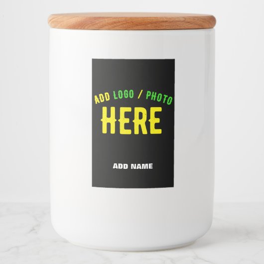 STIJLVOOL MODERN AANPASBAAR ZWART GECERTIFICEERD M VOEDSELCONTAINER ETIKET (Voorkant)