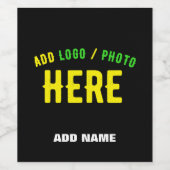 STIJLVOOL MODERN AANPASBAAR ZWART GECERTIFICEERD M WIJN ETIKET (Enkel label)