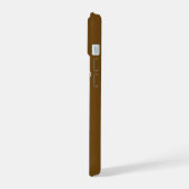STIJLVOOL MODERN ELEGANT AANGEPASTE NAAM DONKERBRU iPhone 15 CASE (Linkerkant)