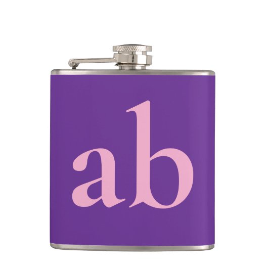 STIJLVOOLDE MODERNE Aangepaste NAAM PURPER ROZE HU Heupfles (Voorkant)