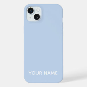 STIJLVOOLDE MODERNE AANPASTBAARE NAAM LICHTBLAUWE iPhone 15 PLUS CASE