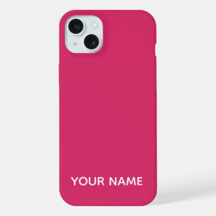 STIJLVOOLDE MODERNE AANPASTE NAAM WARME ROZE KLEUR iPhone 15 PLUS CASE