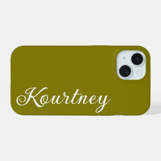 STIJLVOOLDE MODERNE ELEGANTE AANGEPASTE NAAM OLijf iPhone 15 Case (Achterkant horizontaal)