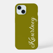 STIJLVOOLDE MODERNE ELEGANTE AANGEPASTE NAAM OLijf iPhone 15 Case (Achterkant)