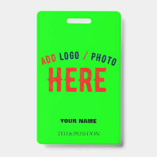 STIJLVOUDIG MODERN AANGEPAST NEON GROEN GECONTROLE BADGE