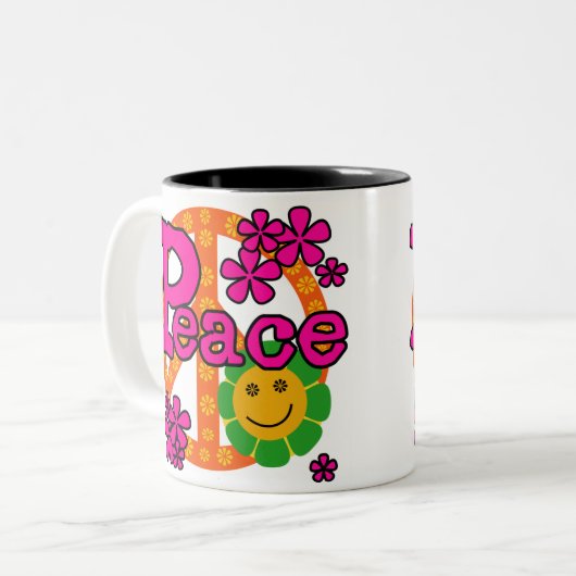 Stijlvrede van 60 s tweekleurige koffiemok (Voorkant links)