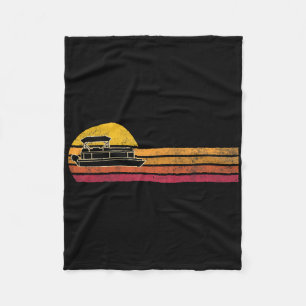 stijlwoordtoon Boat Silhouette Retro Boatin Fleece Deken