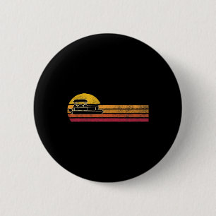 stijlwoordtoon Boat Silhouette Retro Boatin Ronde Button 5,7 Cm