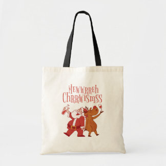 Stijlzak met kerstprinter tote bag
