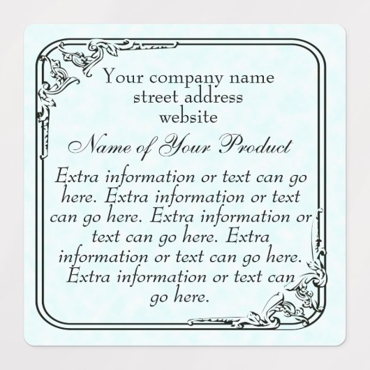  stijlzeep en cosmetische blauwe perkament labels (Design 1)