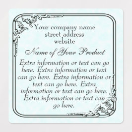  stijlzeep en cosmetische blauwe perkament labels