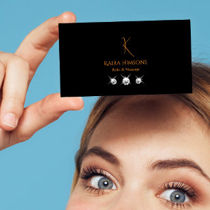 Stijlzwart met monogram en juwelen Modern Cool Visitekaartje