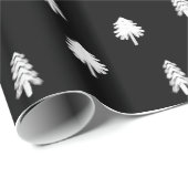 Stijlzwart met witte bomen cadeaupapier (Rol Hoek)