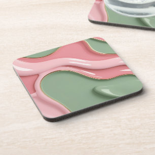 Stijve plastic onderzetter in stijlvol grafisch on